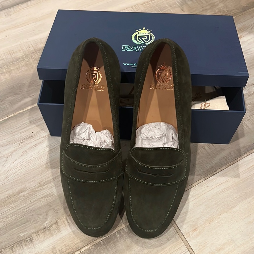 Rawls suede loafers. Never worn. Size 10.5